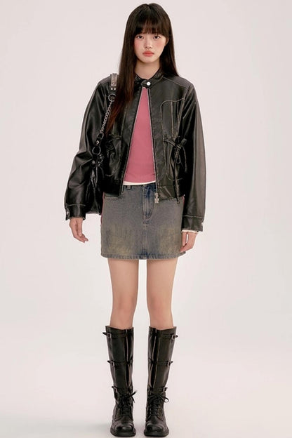 Contrasting Slim Long-Sleeved Top