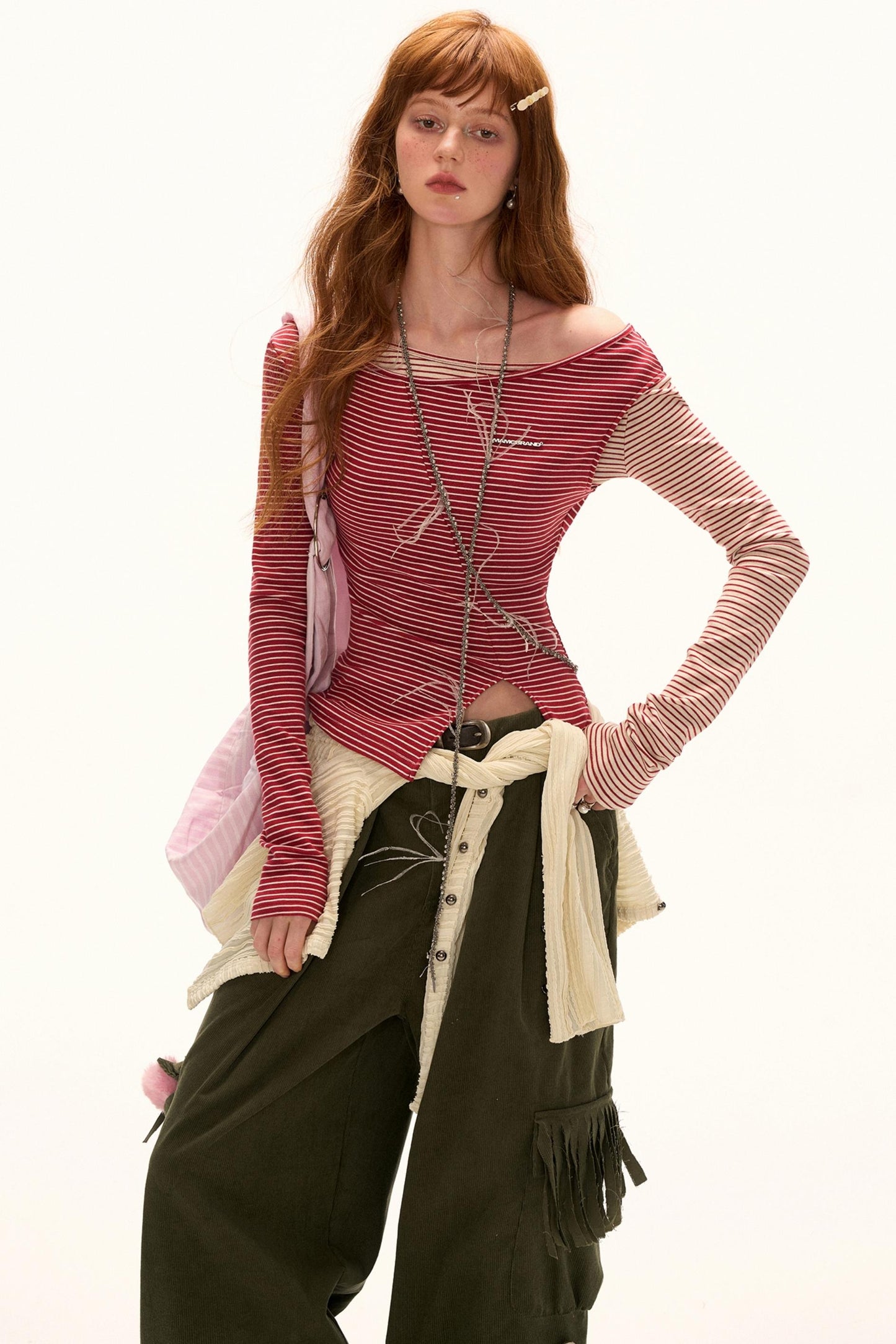 Striped Slim Long-Sleeved Top