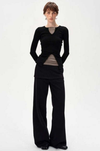 V-Neck Slim Fit Panel Base Top