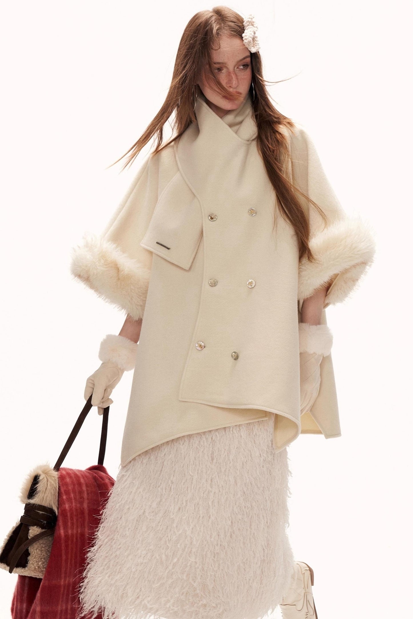 Scarf Fur Cape Coat