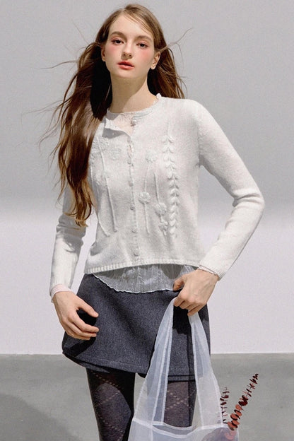 French Knitted Sweater Cardigan