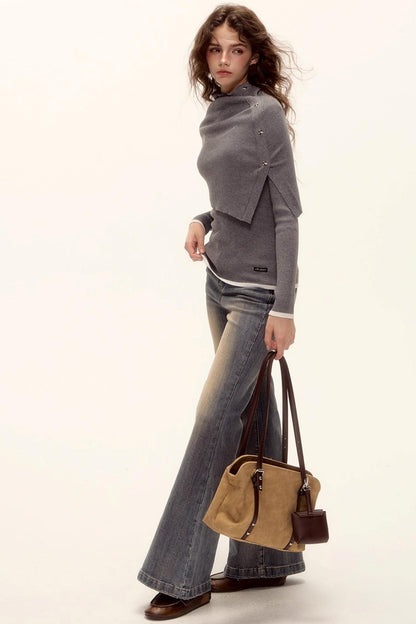 Color-Block Wool Top Set