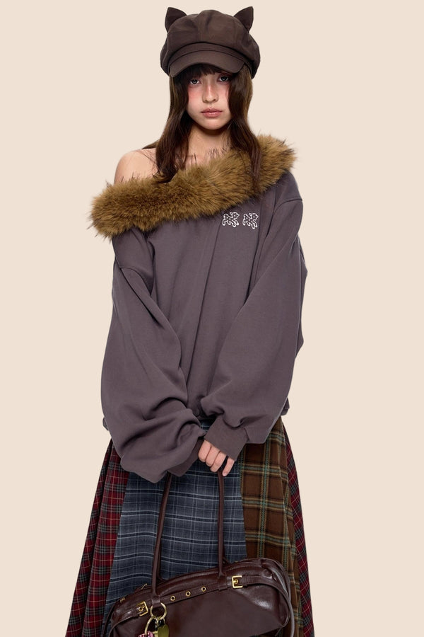 One-Shoulder Sweatshirt