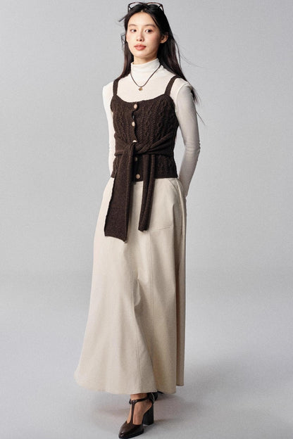 Mountains White A-Line Skirt