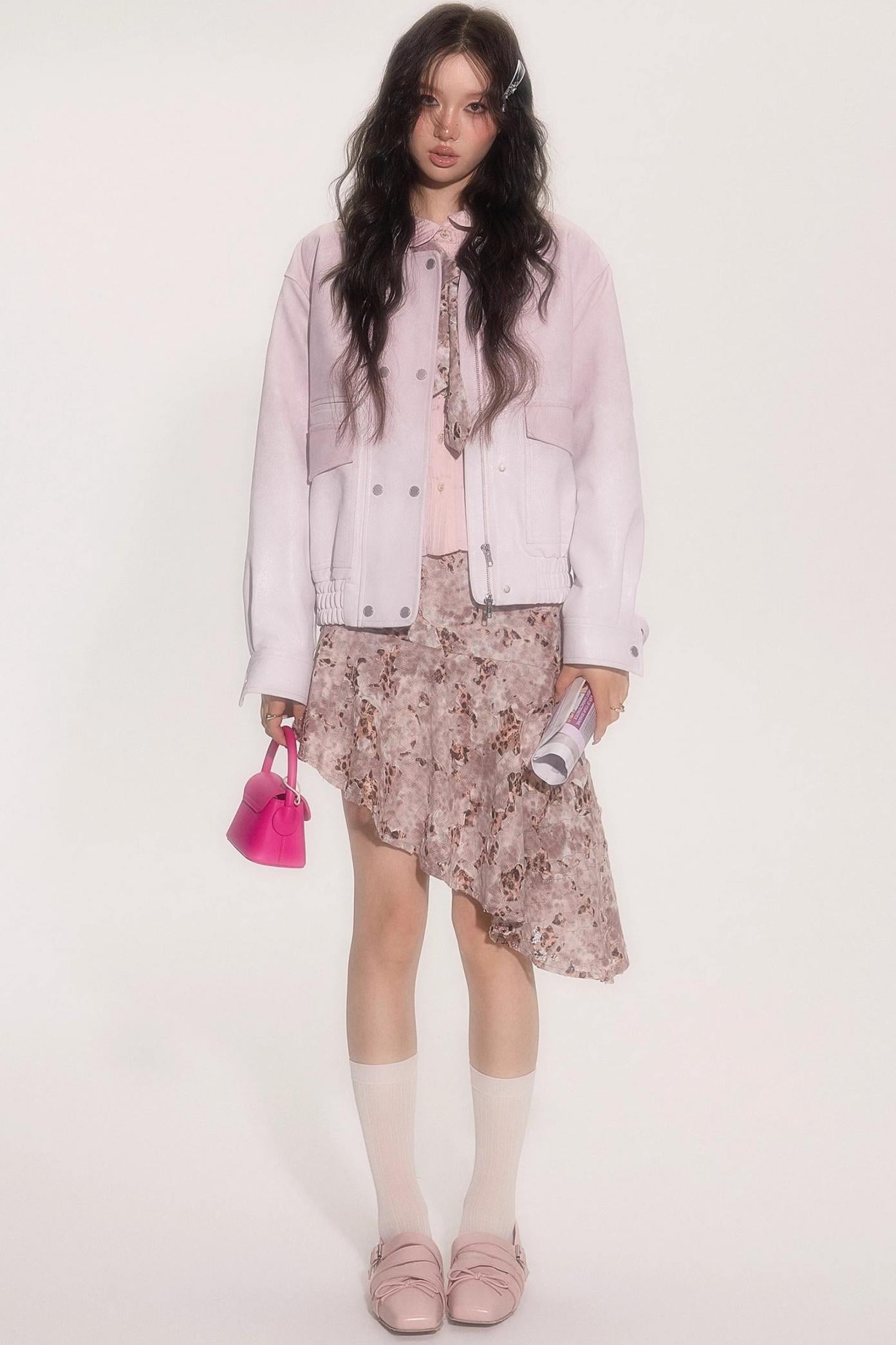 Leopard Patchwork Skirt With Tie Set-Up