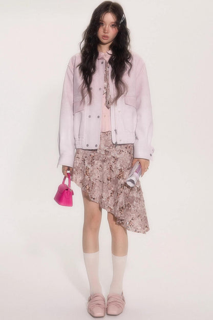 Leopard Patchwork Skirt With Tie Set-Up