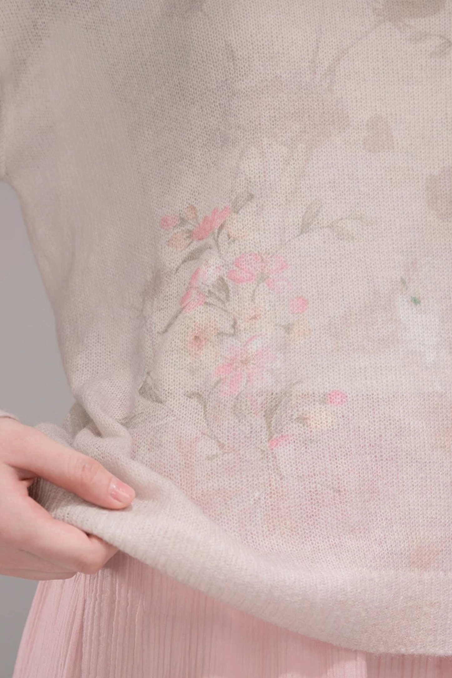 Blusa de Punto Degradado Caqui Rosa
