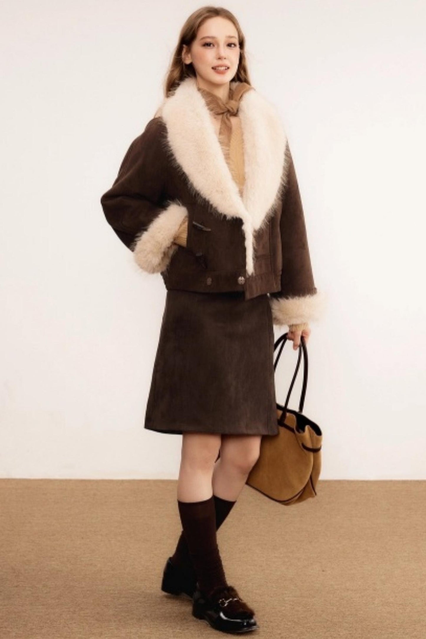 Faux Fur Suede Winter Coat