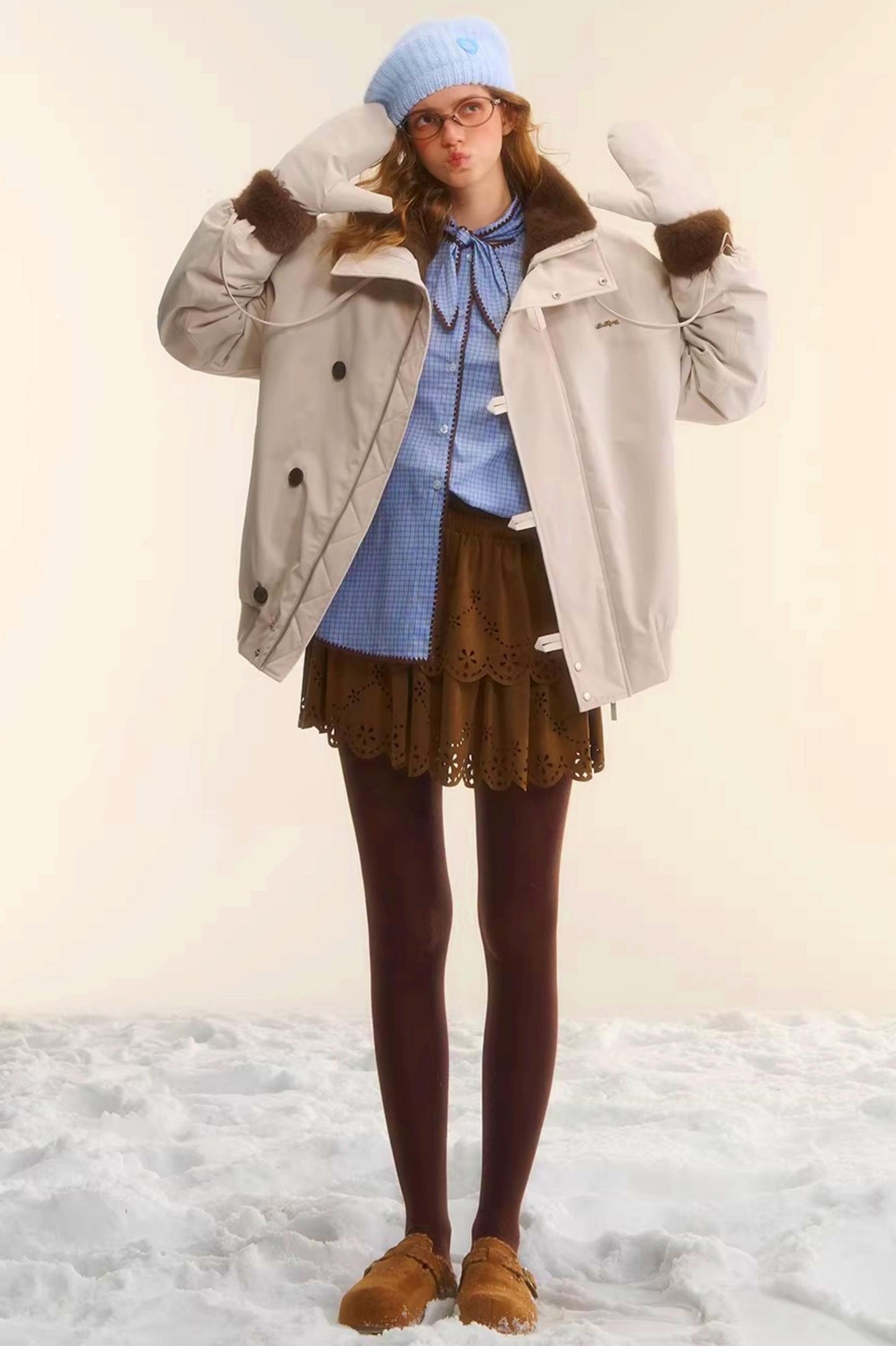 Retro Plaid Embroidery Shirt