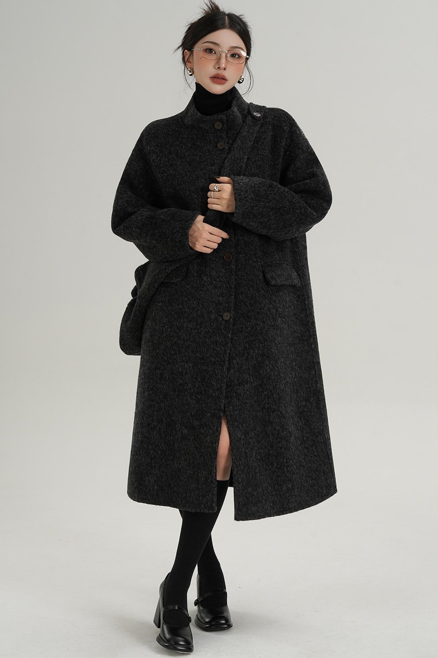 Temperament Stand-Up Woolen Jacket