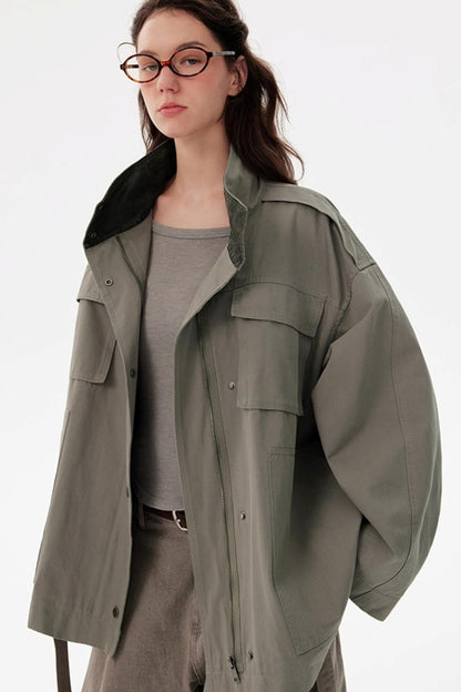 Texture Pocket Trench Coat