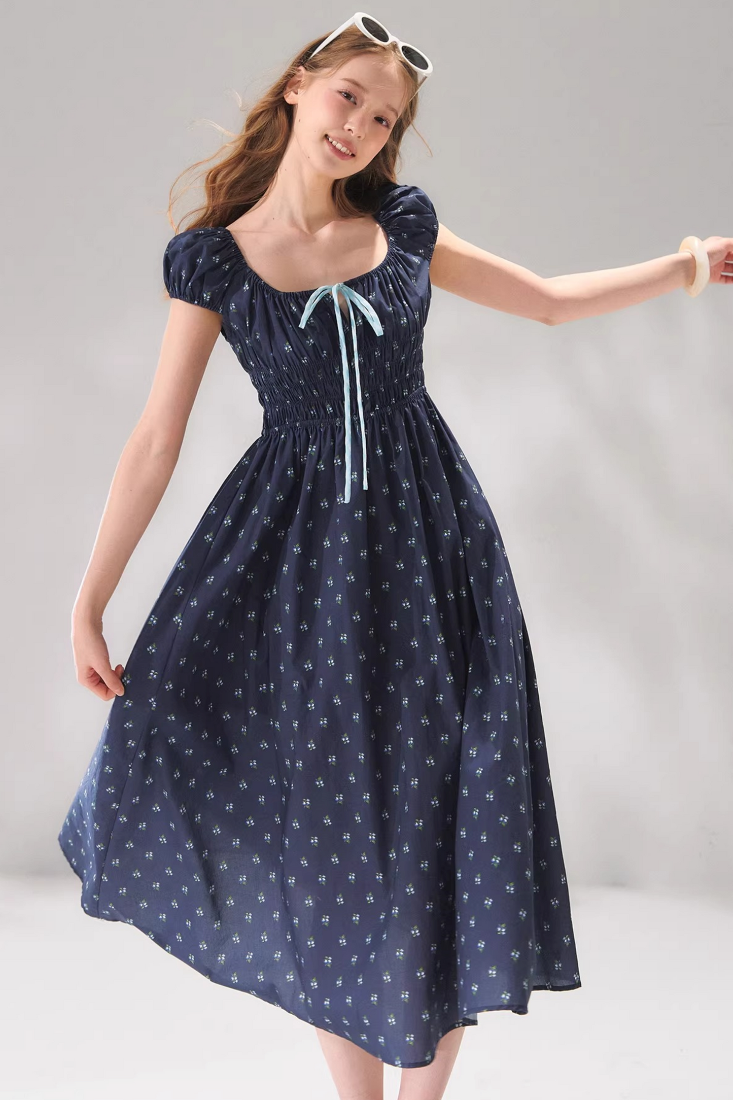 Floral Bow Long Dress
