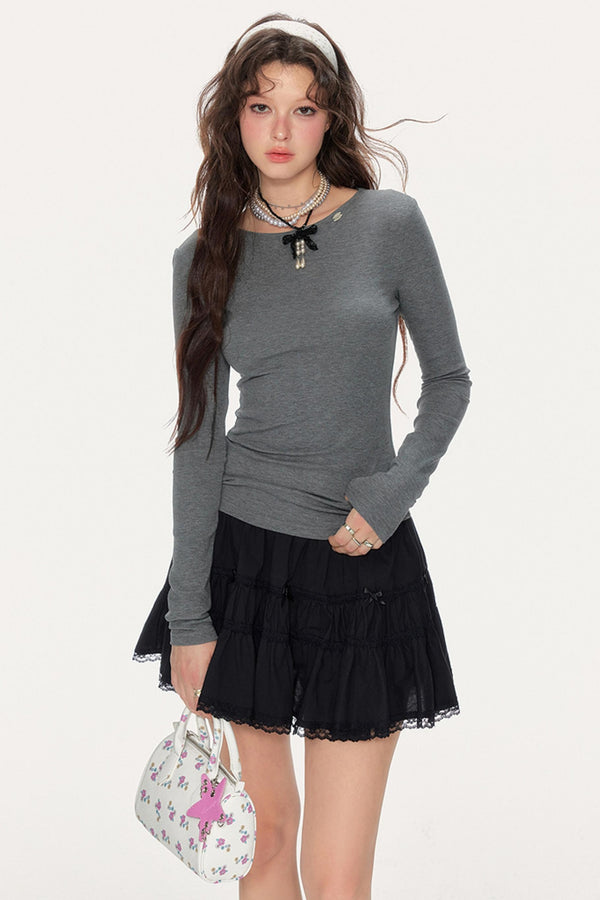 Sweet Spicy Cut-Out Long-Sleeved Shirt
