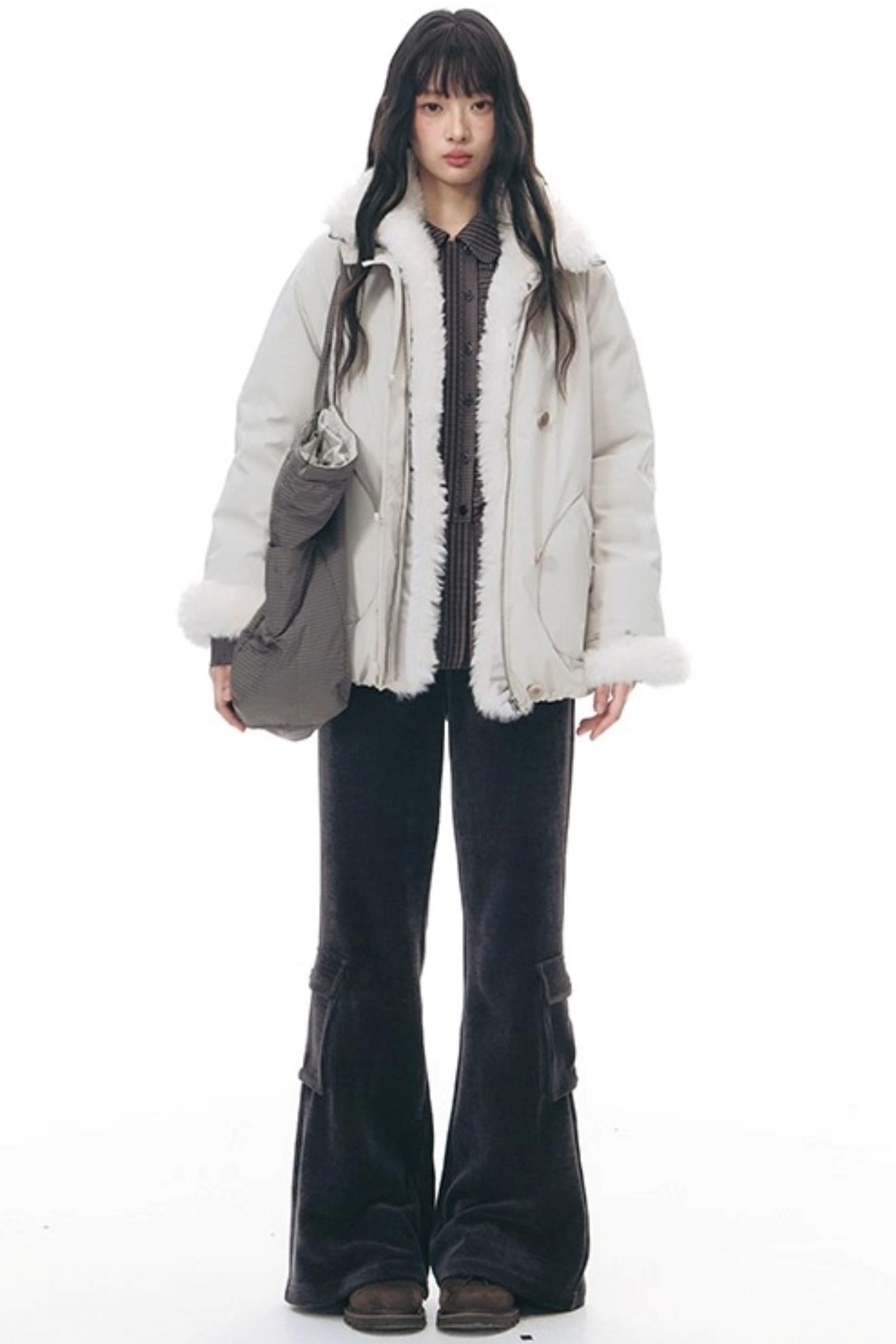 Chenille Slim Flared Pants