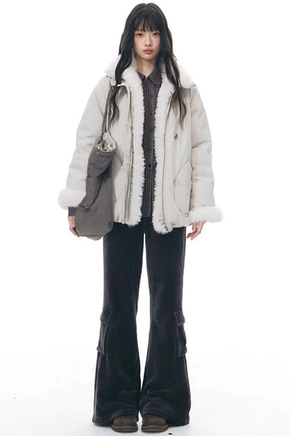 Chenille Slim Flared Pants