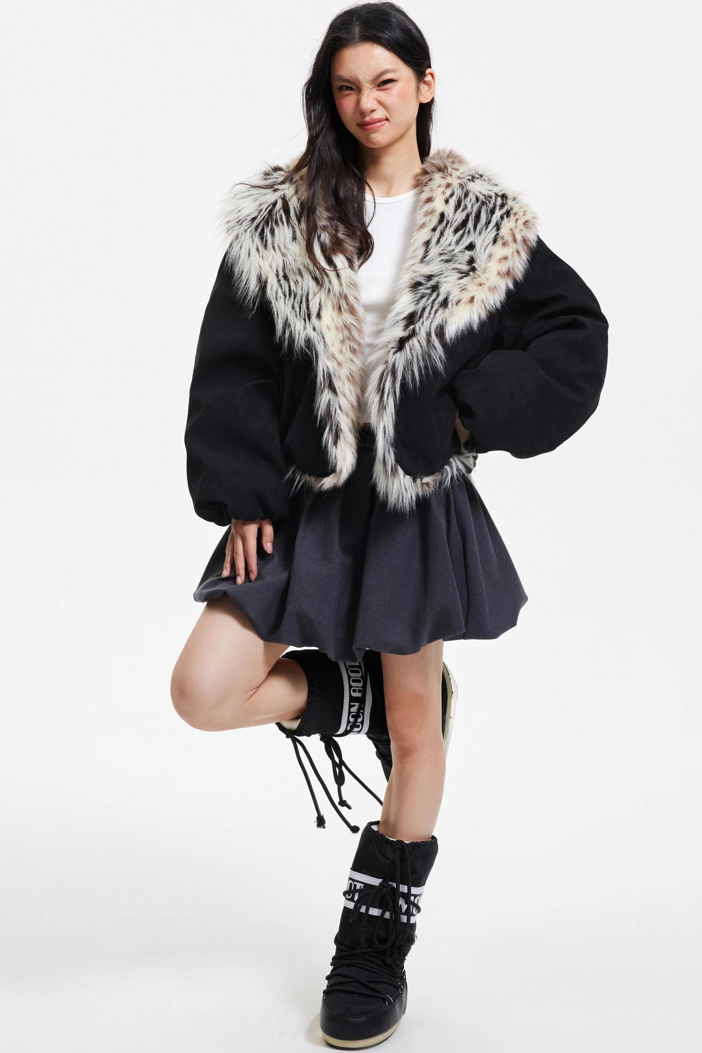 Winter Luxe Fur Collar Jacket