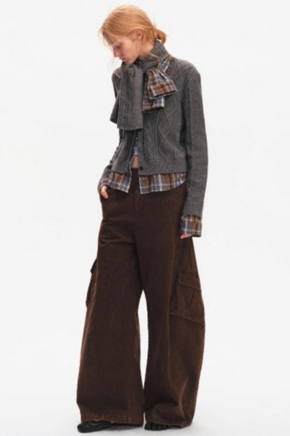 Wool Twist Cardigan Sweater Set-Up