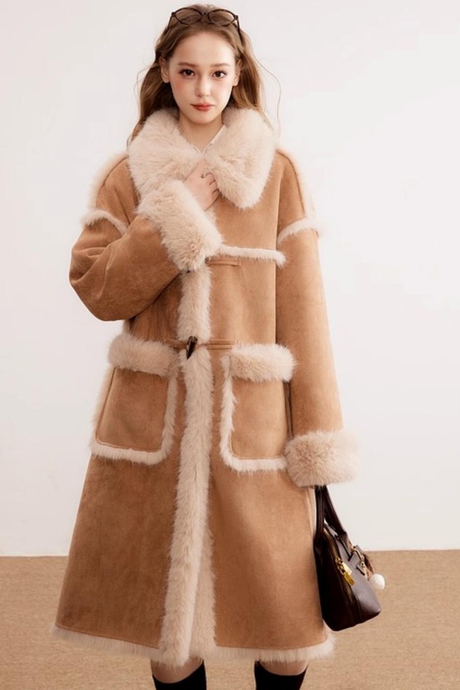 Suede Warm and Thickened Fur Coat