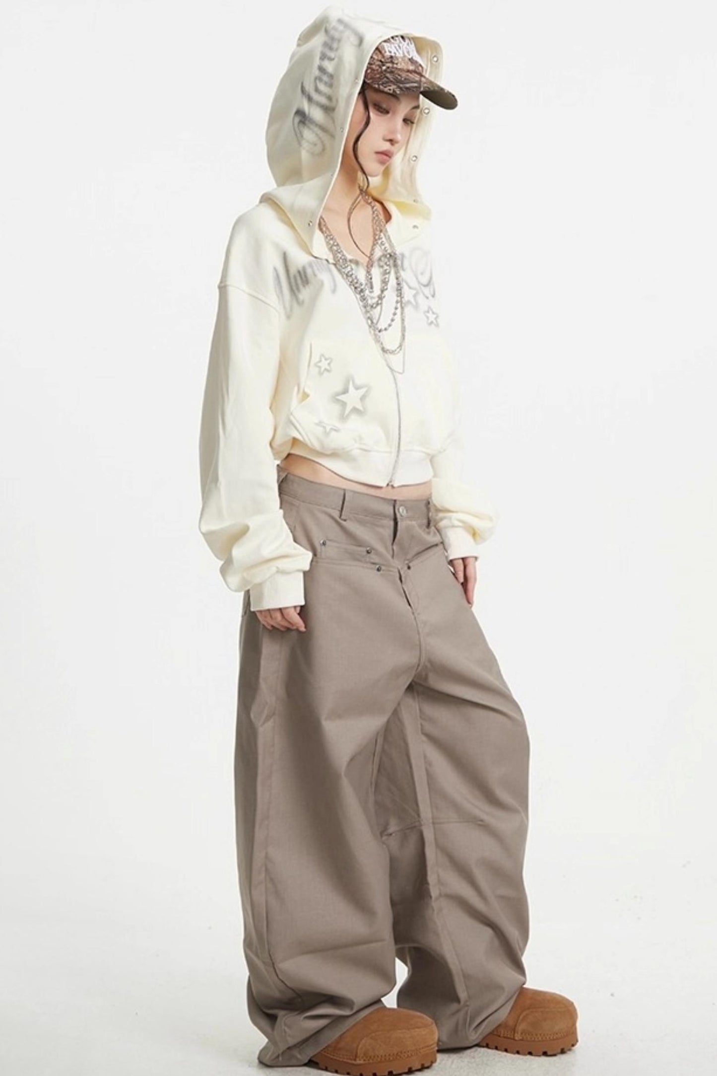 Lazy Zipper Hooded Jacket