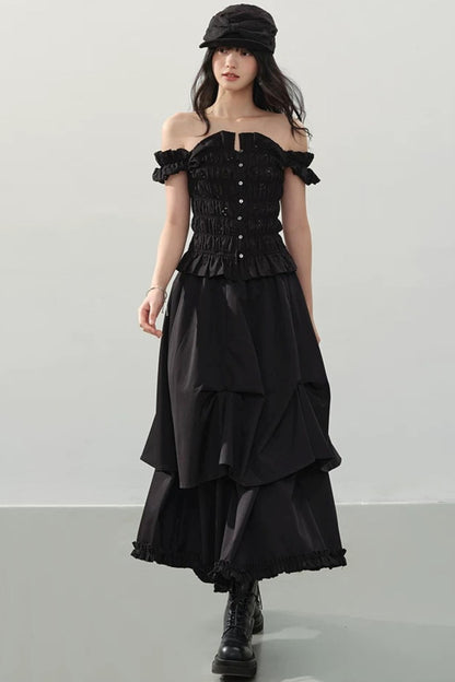 Dark Night Ruched Top