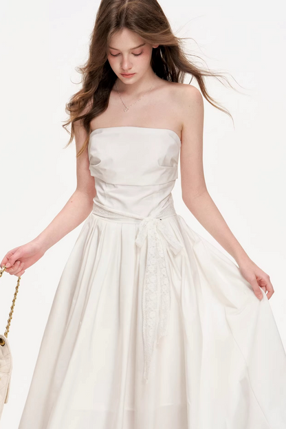 Delicate Lace Strapless Dress