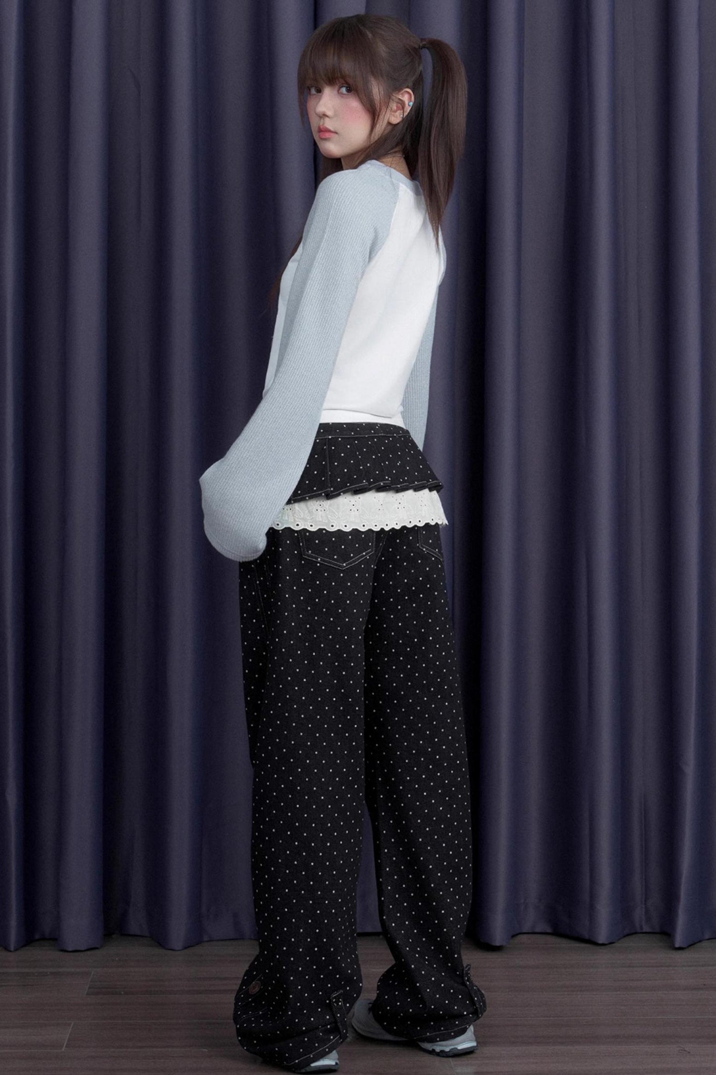 Black Polka Dot Jeans Set-Up