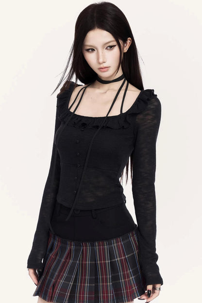 Heartbeat Ruffle Slim Top