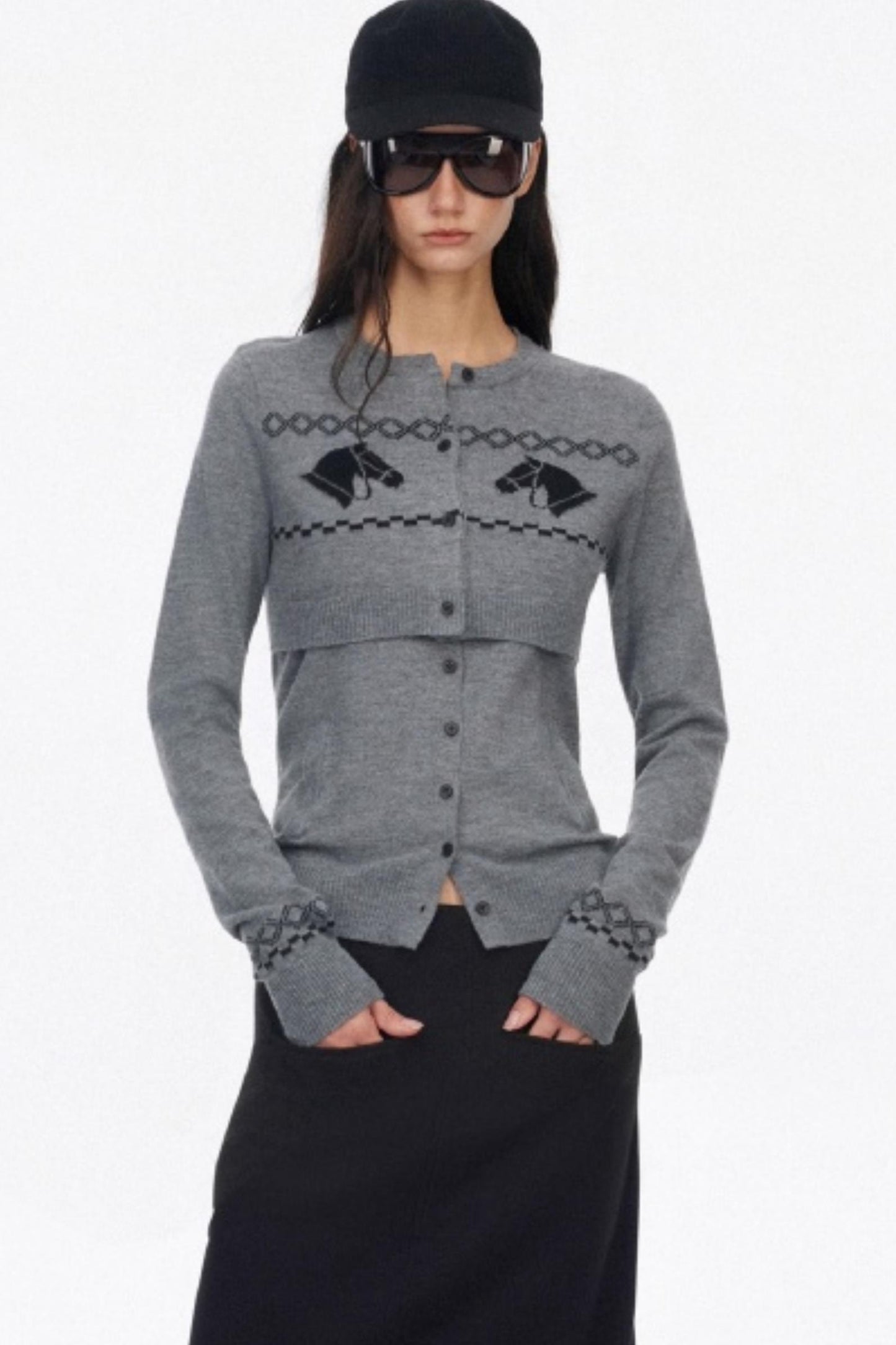 Wool Knit Two Piece Slim Jacket