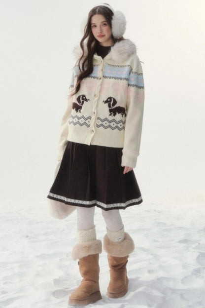 Late Love Letter Woolen Skirt