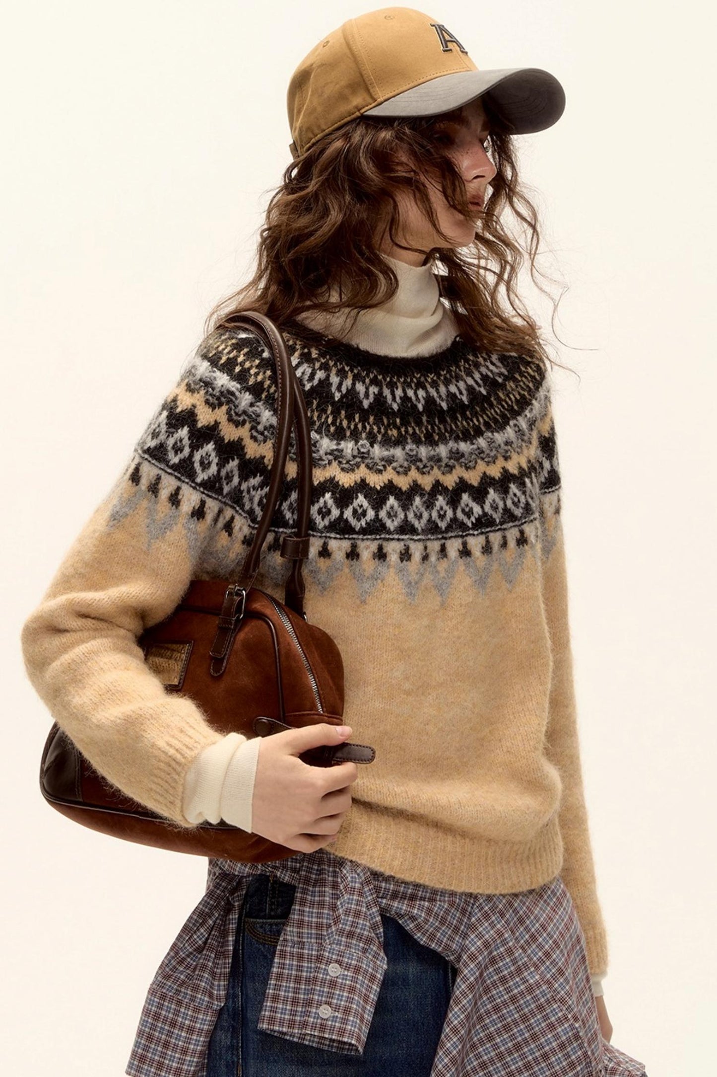 Retro Color-Blocked Baseball Cap