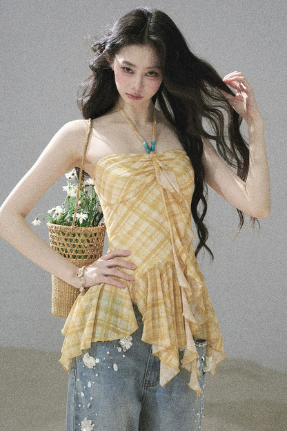 Provençal Fields Quilted Halter Top