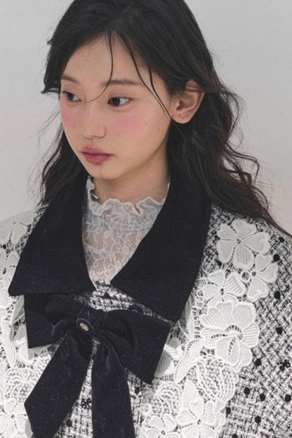 Lace Plaid Winter Coat