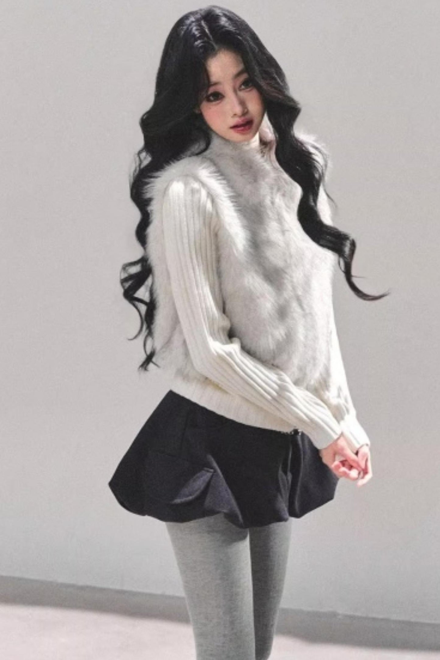 Soft Landing Fur Knit Jacket