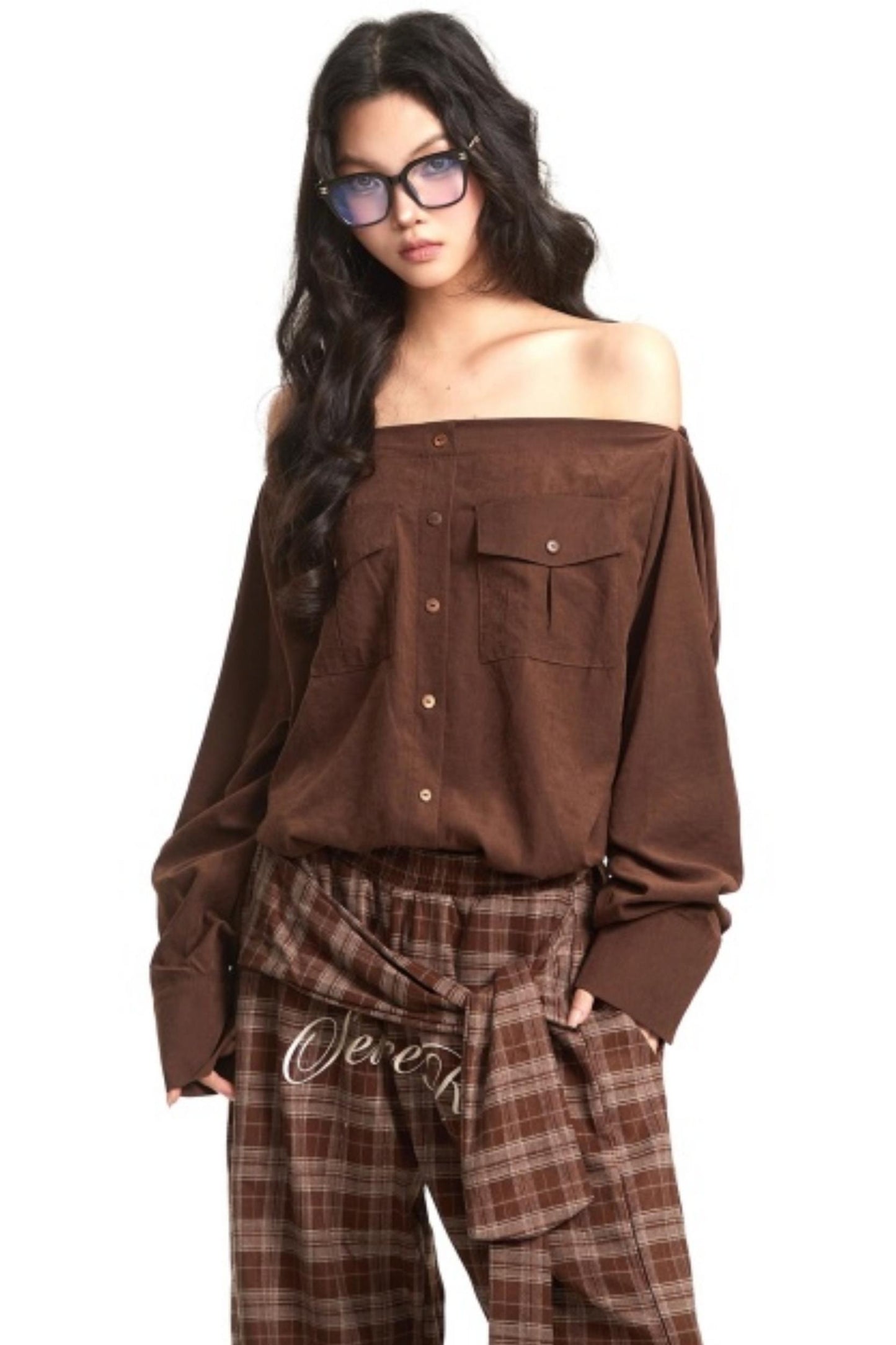 Retro Lazy Style One-Shoulder Top
