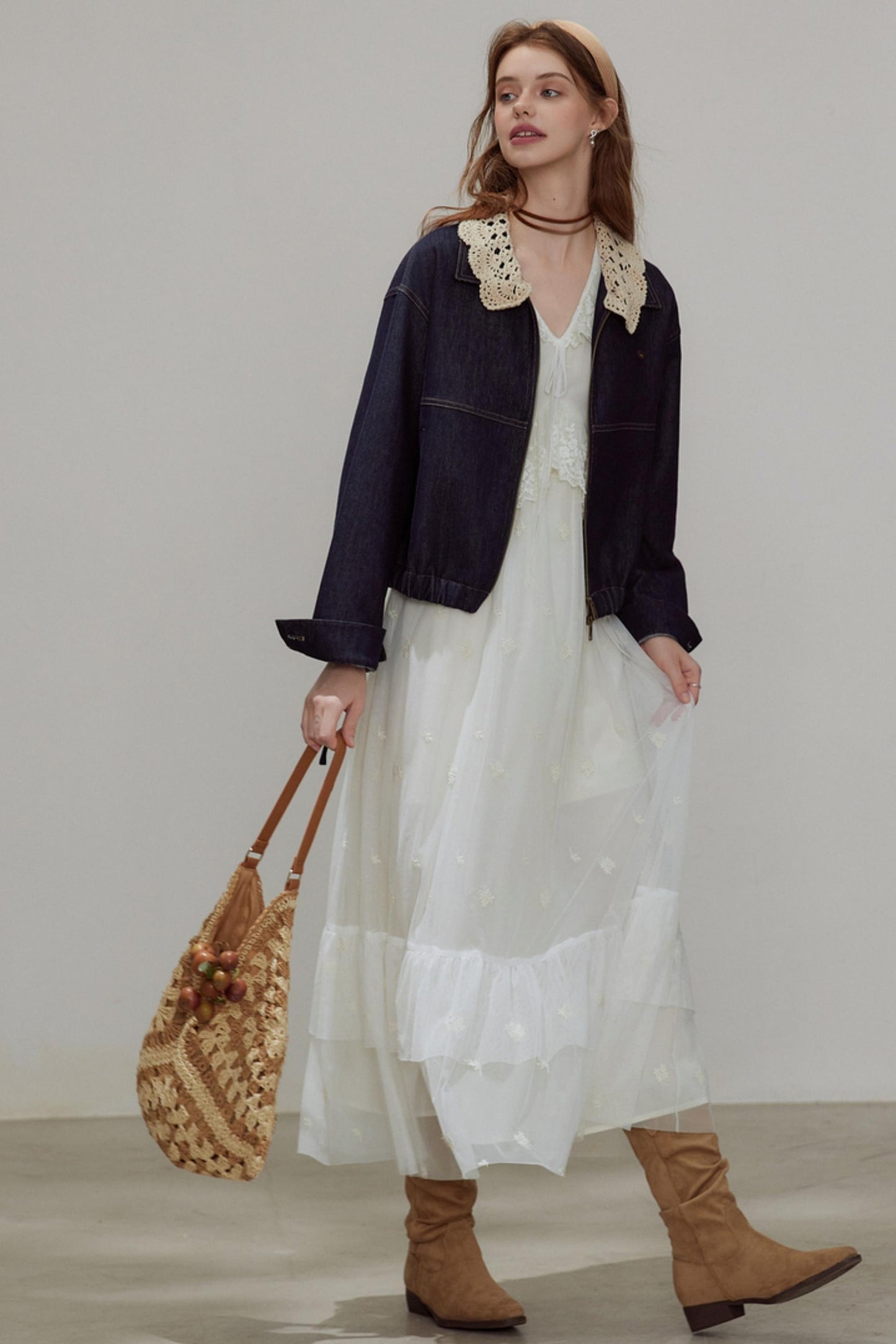 Autumn Lace Denim Jacket