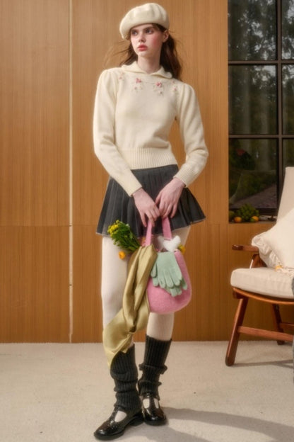 Wool Handmade Embroidered Sweater