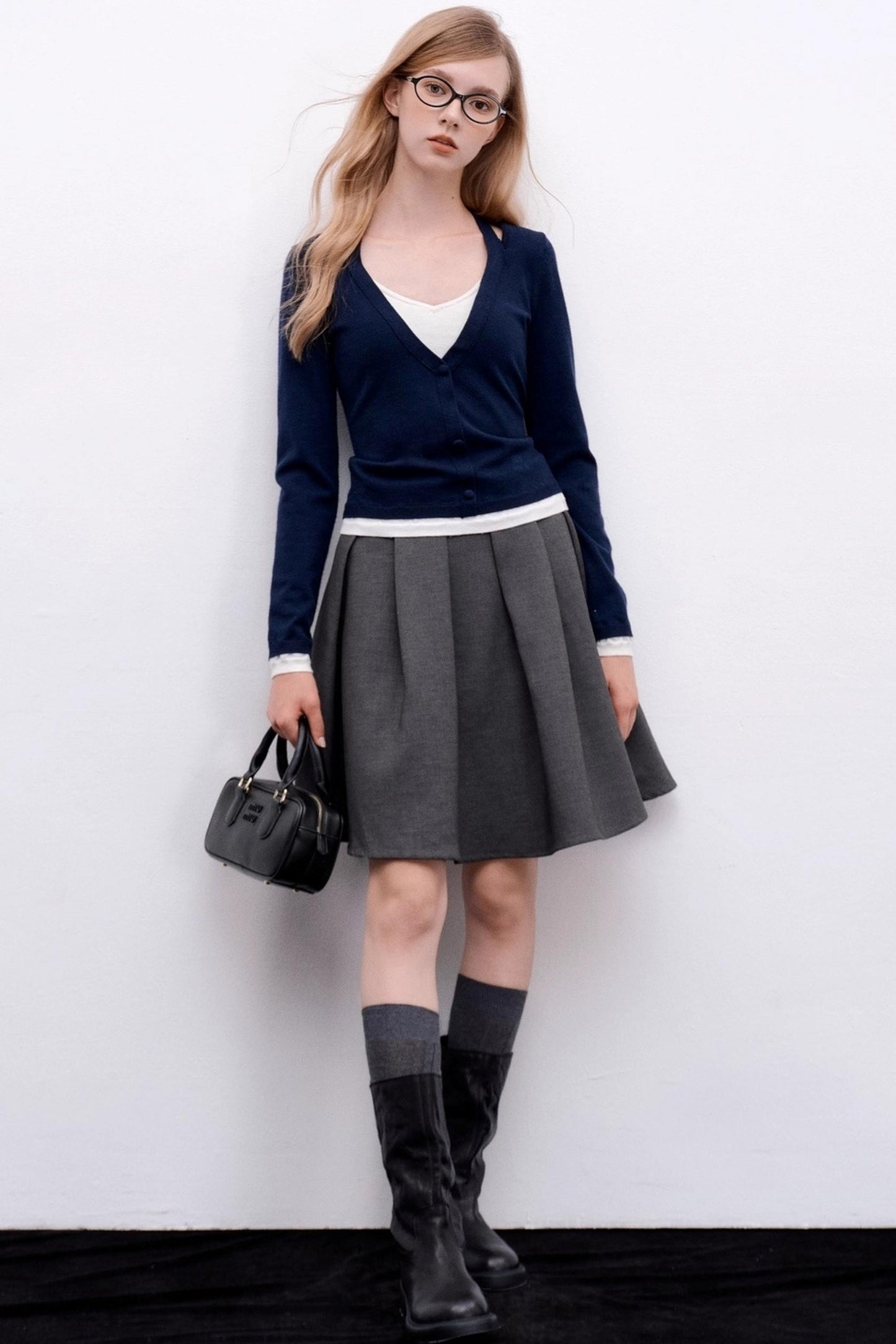 Wool Knit Pullover Layered Top