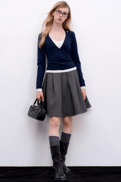 Wool Knit Pullover Layered Top