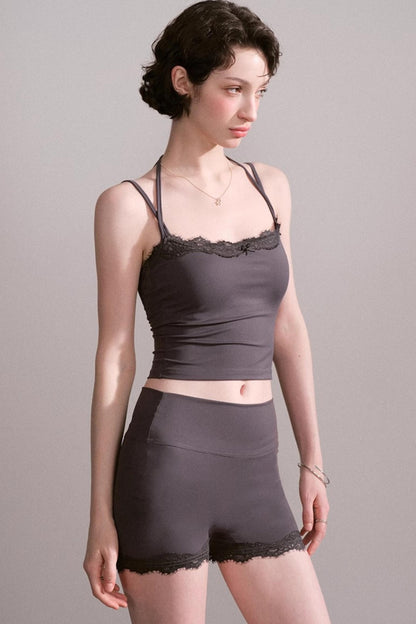 Lace V-Neck Sports Set-Up