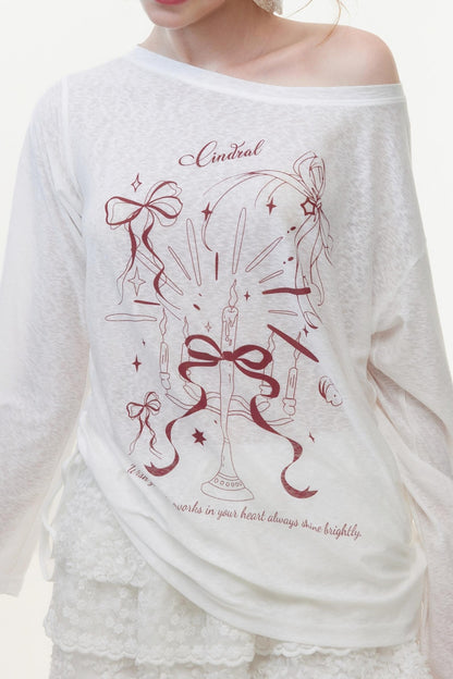 Casual Knit Fabric Graphic T-Shirt