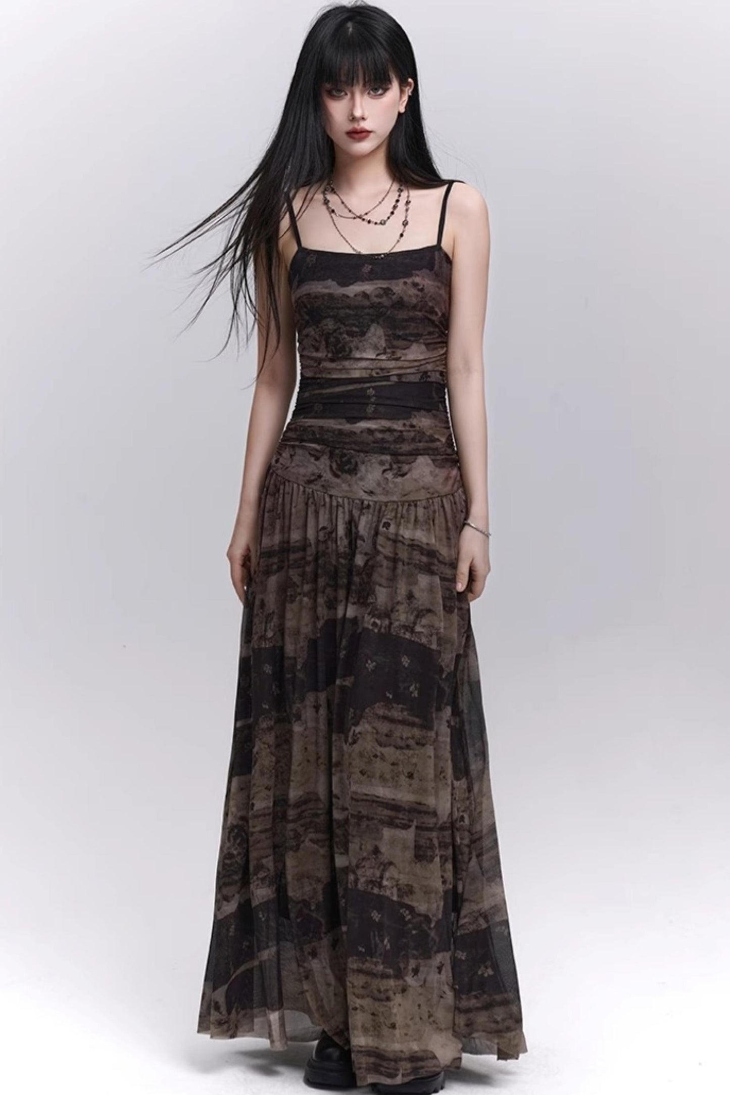 Summer Black And Brown Halter Dress