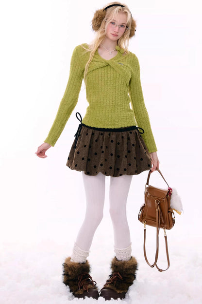 Retro Knit Halter Sweater