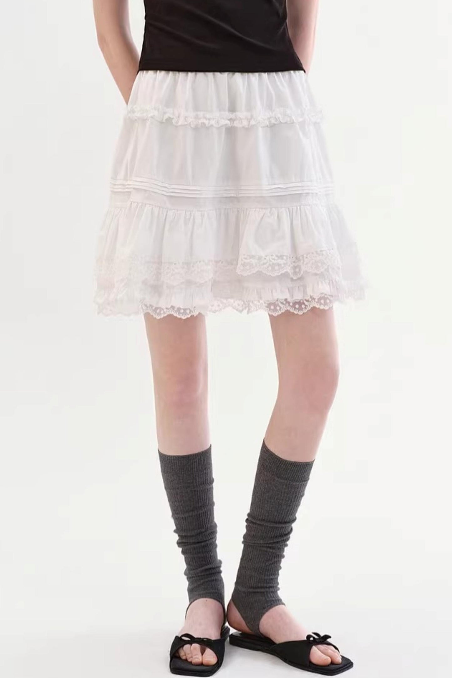 Lace Cotton A-Line Skirt