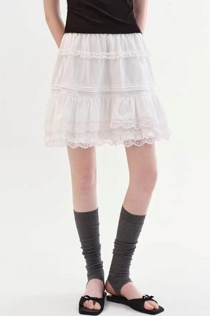 Lace Cotton A-Line Skirt