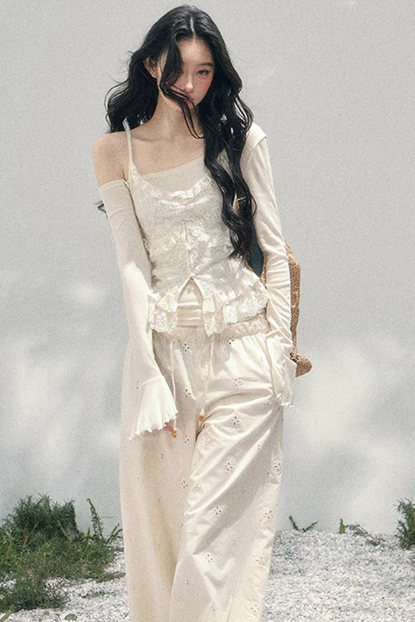 Lace Draped Two-Piece Top