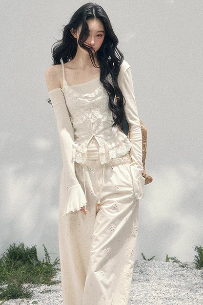 Lace Draped Two-Piece Top