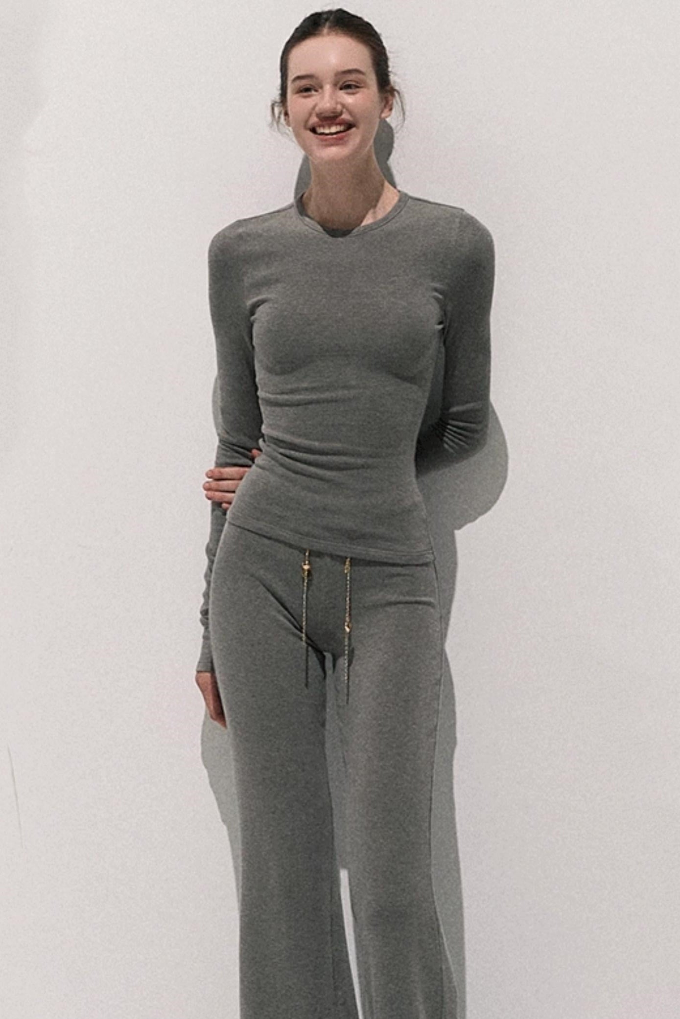 Soft Crewneck Knitwear Trouser Set-Up