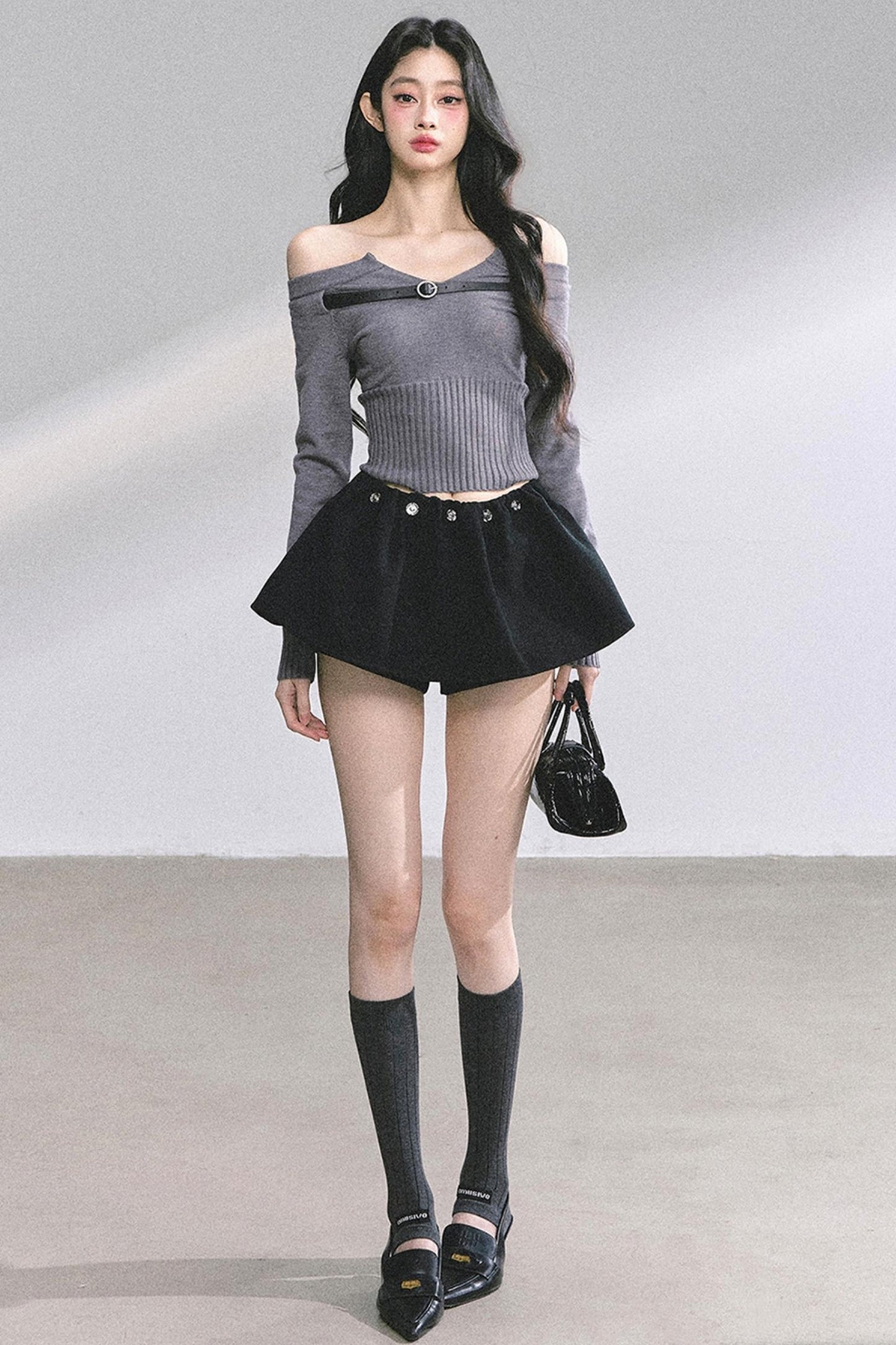 Lazy Weekend One-Shoulder Knitted Top