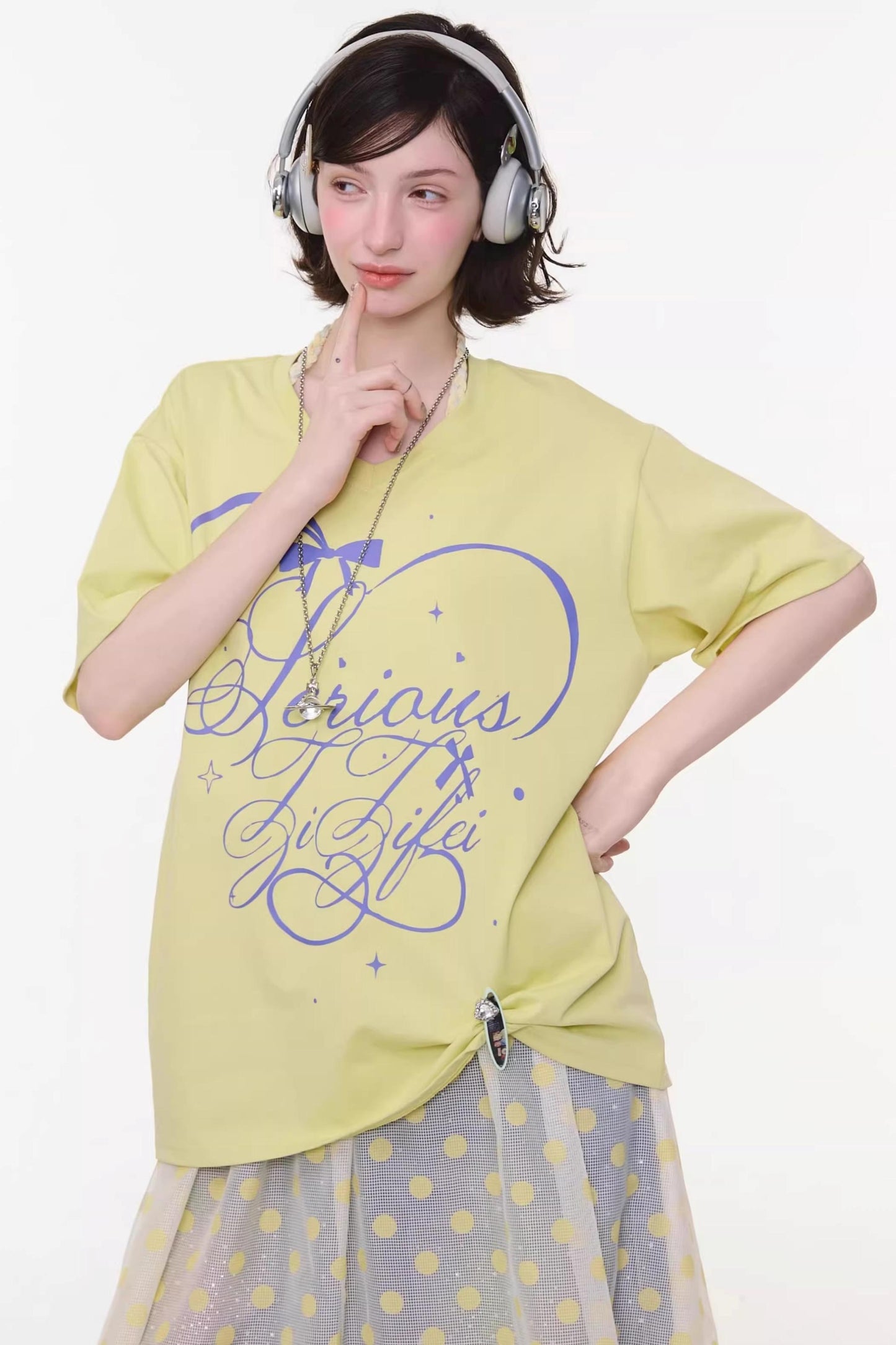 Star Falling V-Neck Top