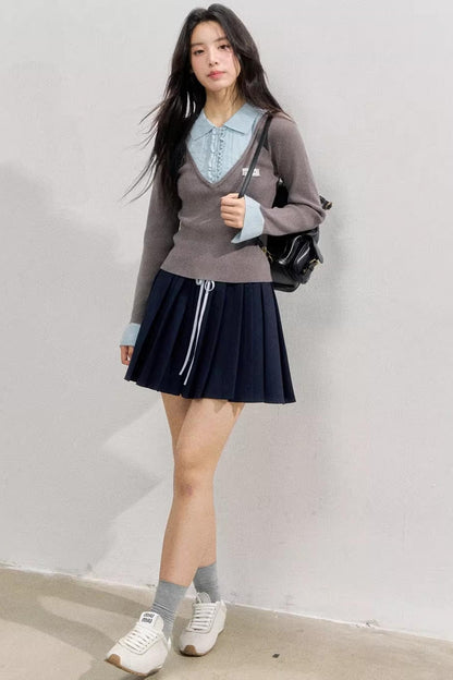 Autumn Knitted Polo Top